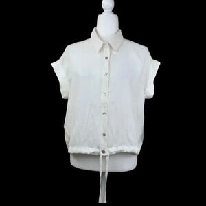 Tresics Luxe Women's Shirt Tie Front Short Sleeve Size S Top
